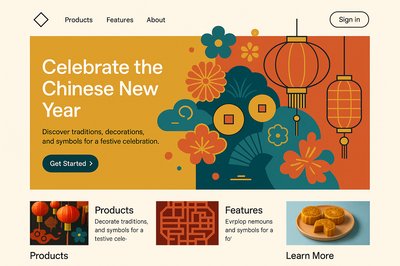 Dynamic Geometric Landing Page for Chinese New Year