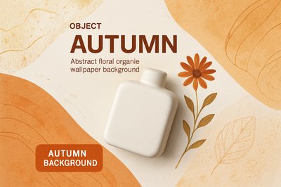 Elegant Autumn Abstract Background with Floral Elements