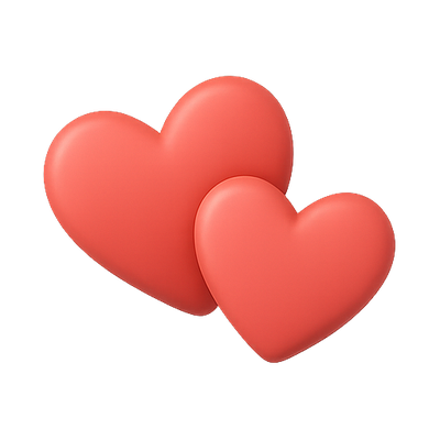 Stylized Heart Shapes Symbolizing Love and Affection