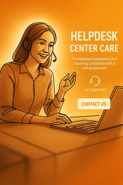 Illustration of Helpdesk Center Care with 24/7 Support