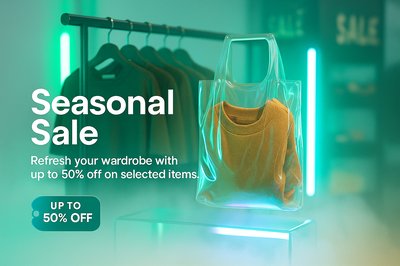 Vibrant Neon Seasonal Sale Poster Design