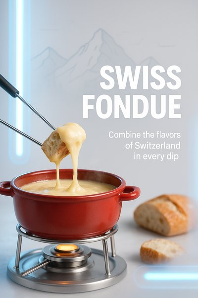 Swiss Fondue Culinary Promotion with Modern Design