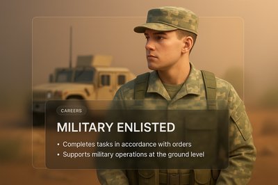 Military Enlisted Career Overview with 3D Illustration