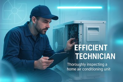 Professional HVAC Technician Inspecting Air Conditioning Unit