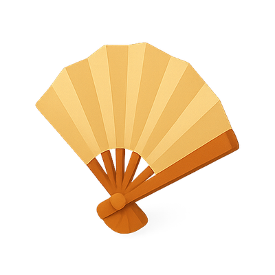 Stylized Illustration of a Decorative Fan