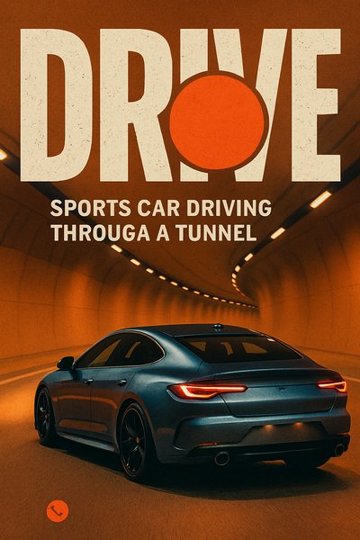 Dynamic Sports Car Poster with Bold Typography