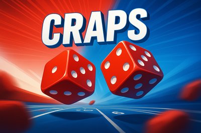 Dynamic Three-Color Scene Featuring Craps Dice