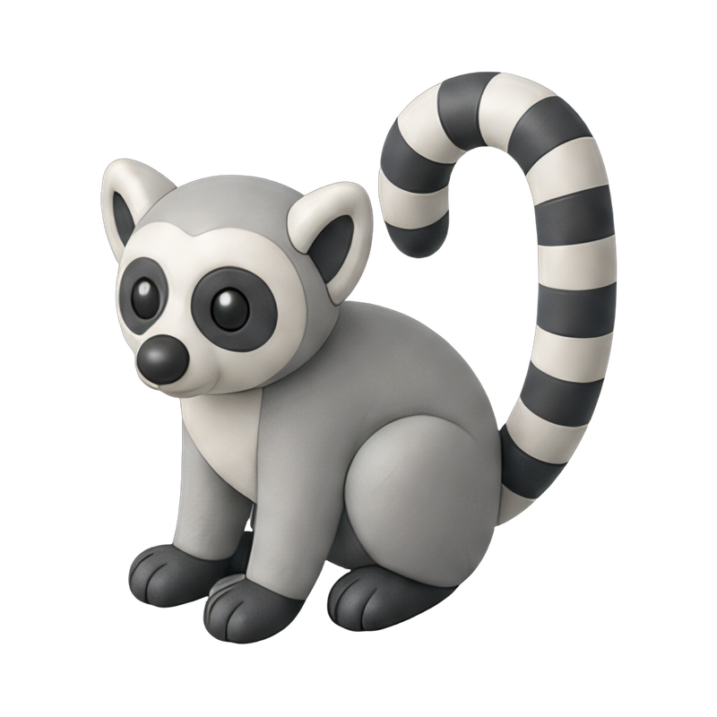 playful lemur with ringed tail