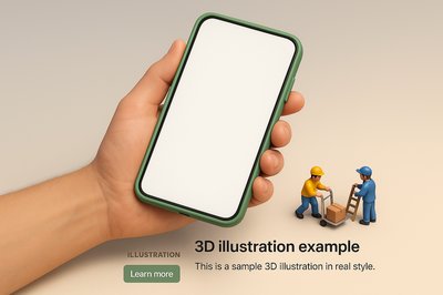 Top View of a Green Phone with Miniature Characters