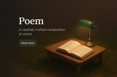 Elegant 3D Scene Featuring a Poetic Composition