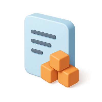 Stylized 3D Isometric Icon with Colorful Cubes