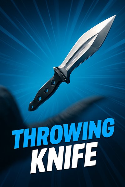 Dynamic 3D Illustration of a Throwing Knife in Action
