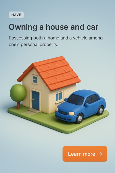 Detailed 3D Illustration of House and Car Concept