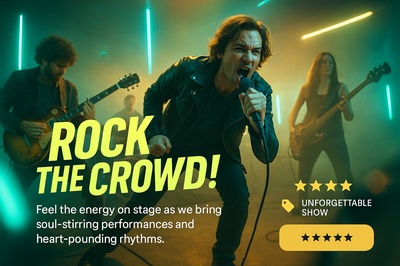 Dynamic Neon Stage Energy for a Band Performance