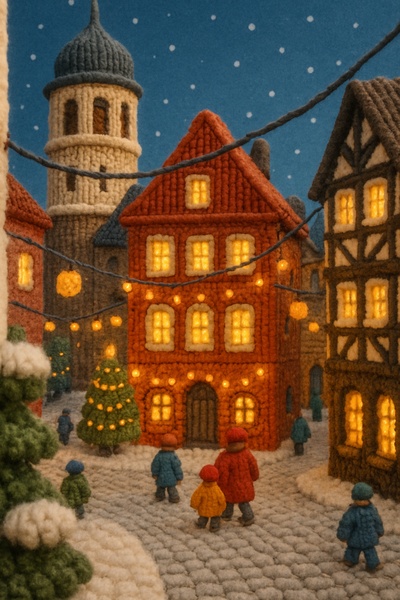 Christmas Night in Düsseldorf - Cozy 3D Scene