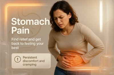 Health Awareness Graphic for Stomach Pain Relief