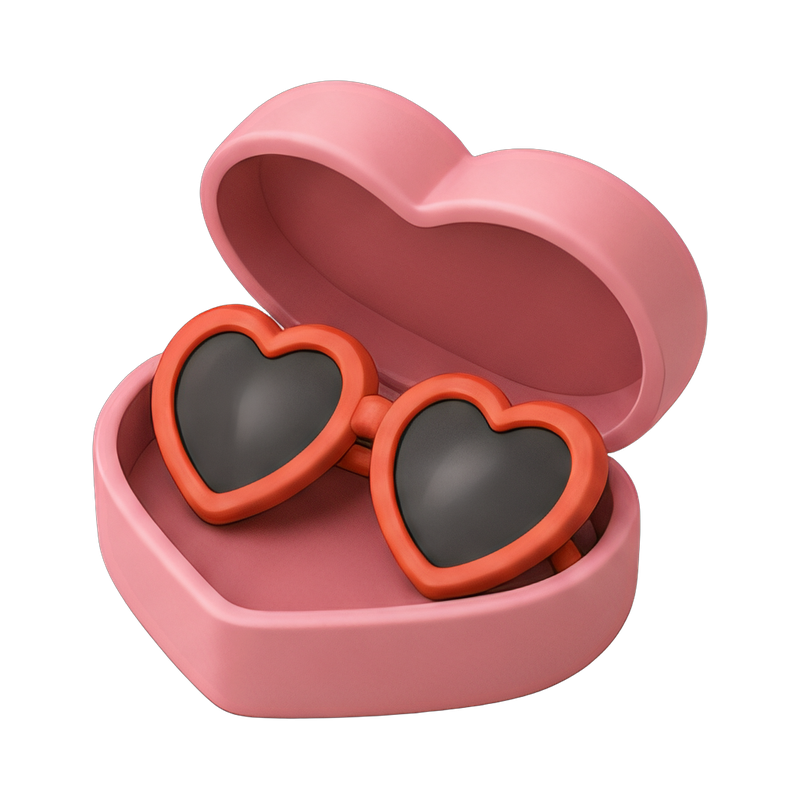 Chic heart-shaped sunglasses case