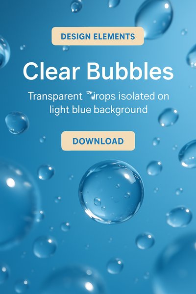 Clear Bubbles on Light Blue Background - Design Elements