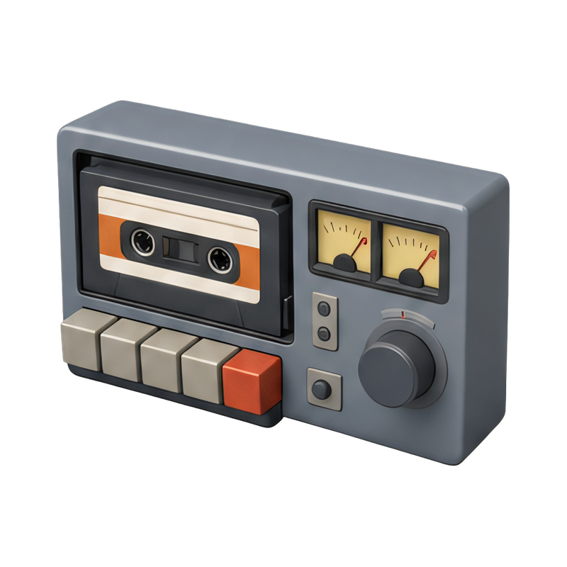 vintage cassette deck with meters