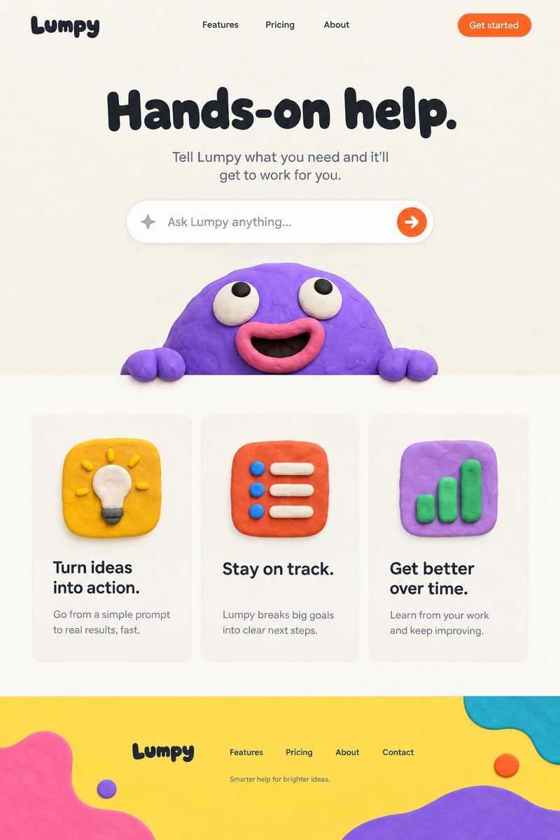 Colorful AI landing page design