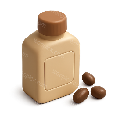 Stylized 3D Soap Bottle Icon with Eggs