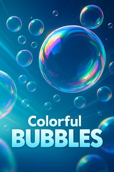 Vibrant Soap Bubbles with Rainbow Reflection on Dynamic Background