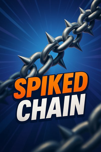 Dynamic Spiked Chain Illustration with Bold Typography