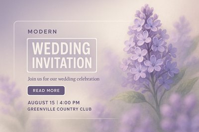 Elegant Floral Wedding Invitation Design with Soft Colors