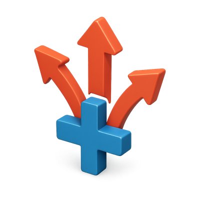 Three-Dimensional Direction Arrows Icon in Isometric View