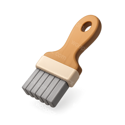 3D Icon of a Pastry Brush with Realistic Detailing