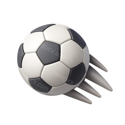 Dynamic 3D Soccer Ball in Motion with Isometric View