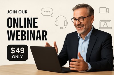 Engaging Businessman in Online Webinar Promotion