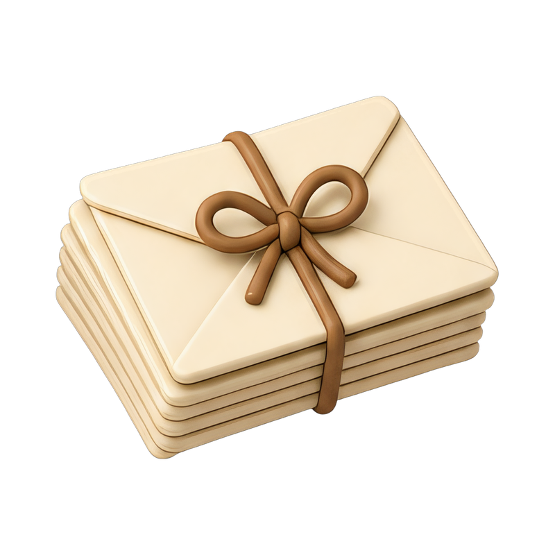 stack of tied envelopes