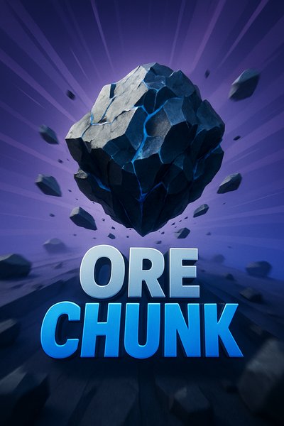 Dynamic 3D Ore Chunk Illustration with Vibrant Colors