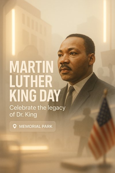 Commemorative Graphic for Martin Luther King Day Celebration
