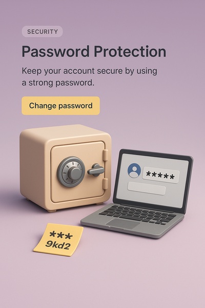 Detailed 3D Illustration of Password Protection Concept