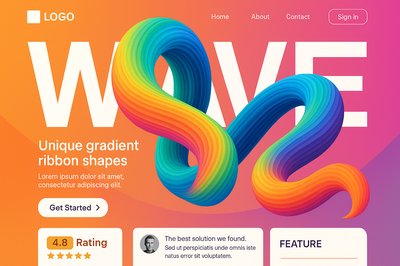 Modern Landing Page Design with Gradient Elements