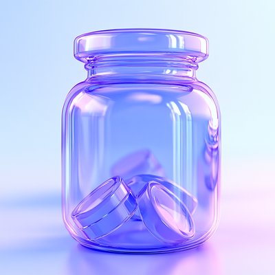 Transparent Jar with Colorful Capsules