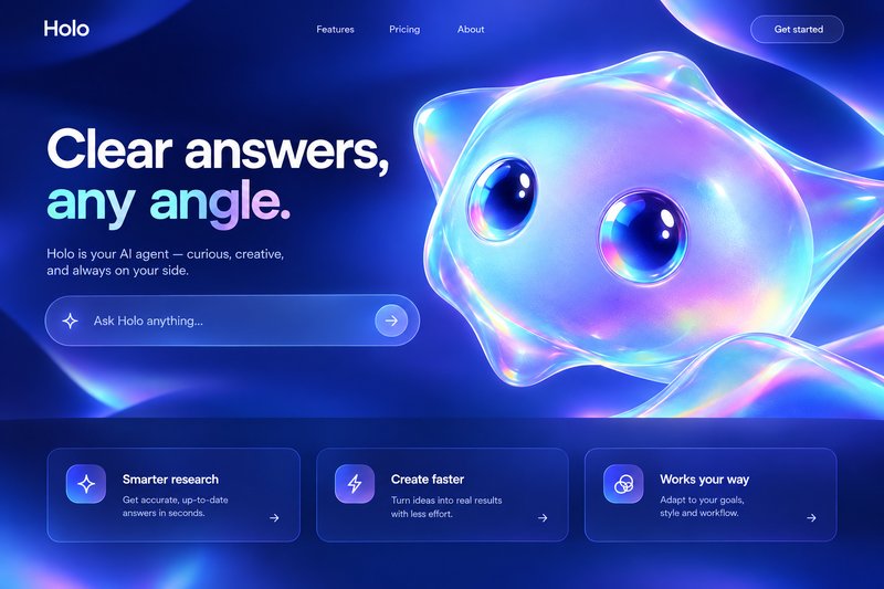 AI agent landing page design