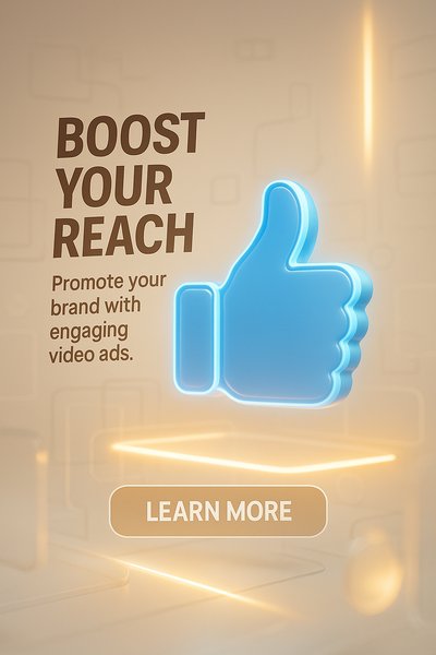 Engaging Video Ad Promotion Graphic with 3D Elements