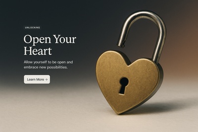 Heart-Shaped Padlock with Open Shackle for Inspirational Design