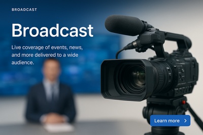 High Definition Broadcast Design with Camera and Text Elements