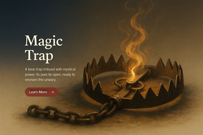 Enchanted Bear Trap with Mystical Flames and Elegant Design
