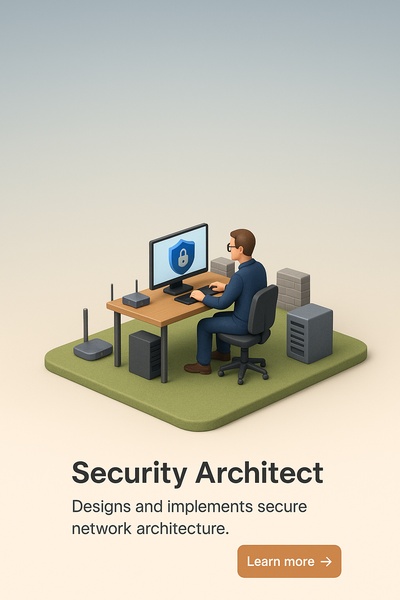 Detailed 3D Scene of a Security Architect at Work