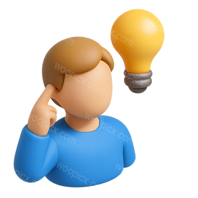 3D Light Bulb Icon Illustrating a Creative Idea