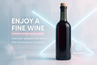 Promotional Wine Marketing Image Featuring a Bottle