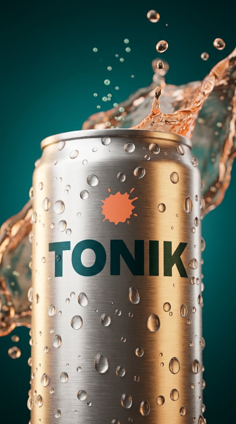 Refreshing macro shot of TONIK can