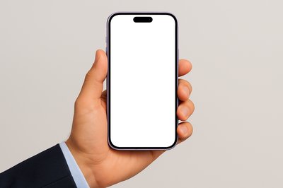 Purple Phone Held in Businessman's Hand