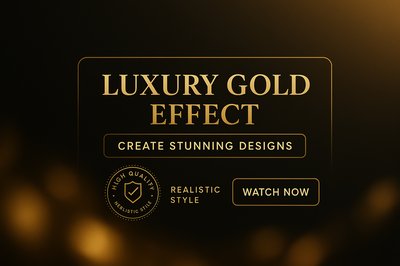 Elegant Promotional Banner for Gold Design Effects