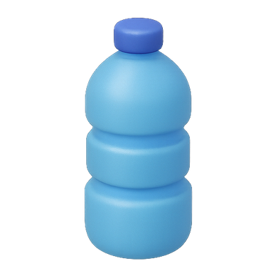 Stylized Blue Water Bottle Design